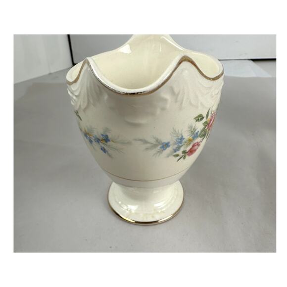 Cream & Sugar Eggshell Gold Trim Cabbage Roses Homer L. Laughlin Georgian USA - Picture 4 of 16